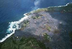 FG-5714 Hawaii - Kalapana gardens destroyed by lava from volcano