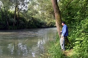 Images Dated 30th May 2003: Fisherman / Angler - hoping to catch European Chub