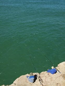 Images Dated 16th October 2010: Fishermen on high cliffs above the Atlantic Ocean