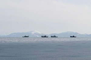 Images Dated 4th March 2004: Fishing - East of Hokkaido near the Russian islands (used to belong to Russia) Japan