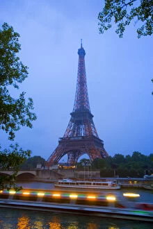 France, Paris. Early evening view of Eiffel