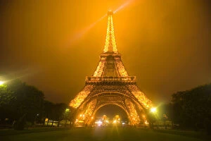 France, Paris. Eiffel Tower illuminated