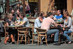 France, Paris, A sidewalk cafe