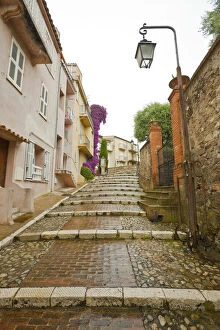 France, Provence, Cannes. Rain-covered steps