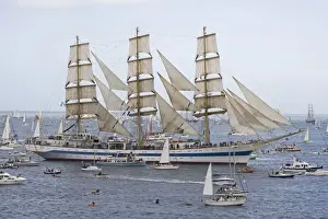 Funchal 500 Tall Ships Regatta - Mir square rigged training ship. Pendennis Point Falmouth Cornwall UK