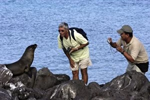 Galapagos Sealion and tourists