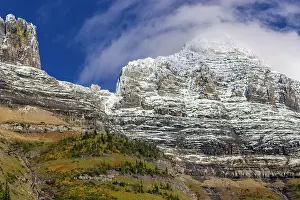 Haney Prints: The Garden Wall with seasons first snow in Glacier National Park