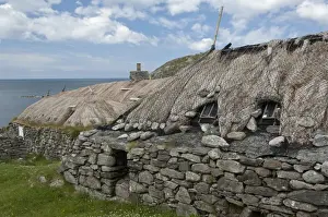Cottages Prints: Gearrannan Blackhouse Village - Restored thatched cottages - Carloway - Lewis - Outer Hebrides - Sotland