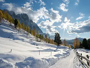 Heritage Prints: Geisler mountain range in the dolomites of the Villnoss Valley in South Tyrol