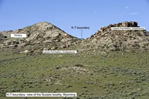 Layers Prints: GEOLOGY: K-T boundary site The photo depicts the Sussex locality