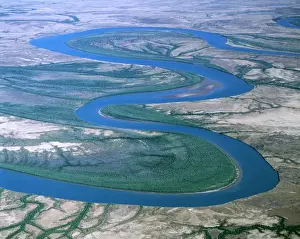Meandering Prints: Gin Arm Creek aerial showing oxbows (meanders)
