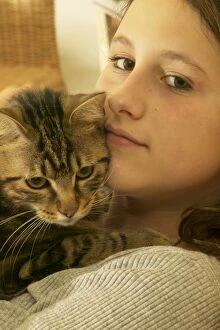 Images Dated 1st June 2004: GIRL - with cat