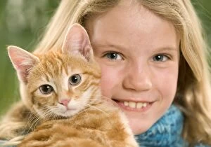 Girl & Cat - Kitten