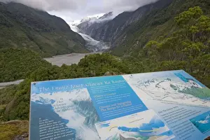 Board Prints: Glacier - Information board on Franz Josef glacier