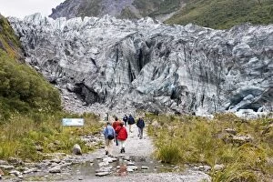 Glacier - walkers in glacial valley