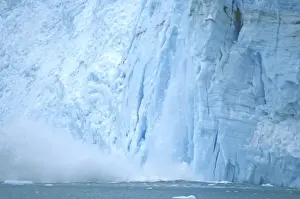 Glaciers Calving - Ice breaking from face of glacier. Kenai Fjords National Park, Seward AK, USA