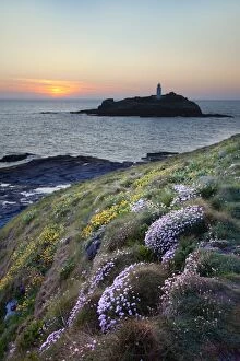 Landscapes Collection: Godrevy at sunset - Cornwall - UK