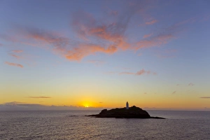 Images Dated 13th August 2012: Godrevy - Sunset - Cornwall - UK