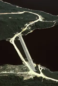 Dams Prints: Gordon Dam - aerial image part of the hydro-electric scheme for Tasmania
