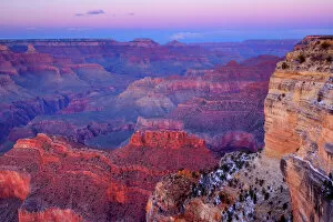 Dusk Collection: Grand Canyon - panoramic view from Yavapai Point towards the North Rim of the Grand Canyon - dusk
