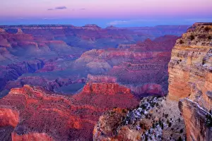 Dusk Prints: Grand Canyon - panoramic view from Yavapai Point towards the North Rim of the Grand Canyon - dusk - Grand Canyon
