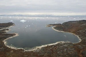 Greenland, Illulissat, small coastal bay