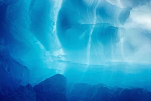 Backlit Gallery: Greenland, Ilulissat, Blue ice of backlit