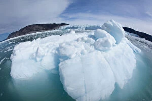 Greenland, Ilulissat, Fisheye view of melting