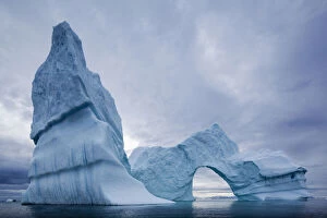 Stormy Gallery: Greenland, Ilulissat, Massive arched iceberg