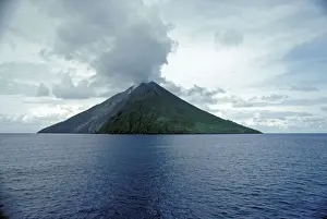 Smoking Prints: Gunung Api Volcano, Banda Sea, This uninhabited volcano is constantly smoking