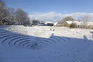 Mining Prints: Gwennap Pit - near Caharrack - Cornwall - UK - snow