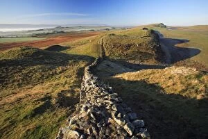 Hadrians Wall - autumn morning atmosphere beside