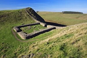 Images Dated 25th October 2007: Hadrian's Wall - beside Steel Rig, Castle Gap, Milecastle 39, Northumberland National Park, England