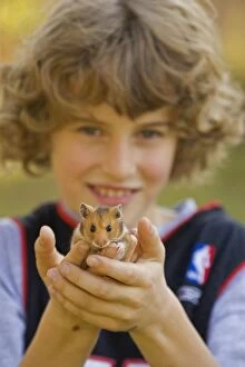 Hamster - being held by 9 year old boy