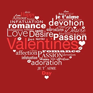 Happy Valentines Day, typography heart shaped illustration
