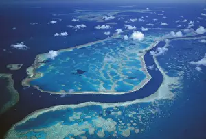 Hardy & Hook Reefs separated by deep channel, Hardy Reef, Great Barrier Reef Marine Park (World Heritage Area), Queensland, Australia JPF34077