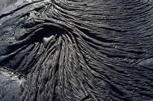 Hawaiian Islands Prints: Hawaii - Kilauea volcano fresh pahoehoe lava