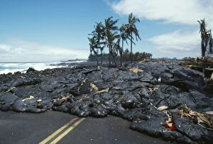 Images Dated 5th June 2006: Hawaii - road covered by Kilavea Volcano lava flow