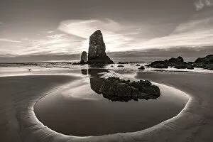 Images Dated 8th February 2022: Haystack Rock Pinnacles at low tide in Cannon Beach, Oregon, USA Date: 07-10-2021