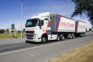 Transport Prints: Heavy truck with trailer carrying chemicals near Christchurch South Island - New Zealand
