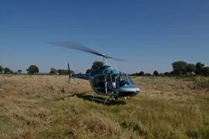 Helicopter Landing - Okavango Delta Botswana Africa