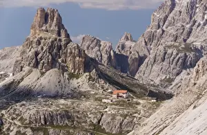 Dolomite Prints: High altitude mountain dolomite landscape on the Tre Cime de Lavaredo, Dolomites, Italy