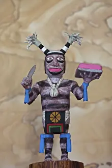 Carvings Prints: Hopi Clown Doll - carved from cottonwood root - Hopilands - Northern Arizona - USA