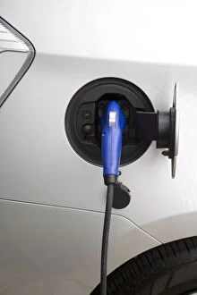 Images Dated 8th August 2014: Hybrid Electric Vehicle charging cable and socket