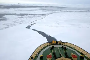 Ships Prints: Ice breaker Ship, pushing pack ice in Weddlell sea, Antarctic October
