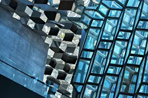 Center Prints: Inside Harpa Concert Hall and Conference Center inspired by the basalt landscape of Iceland