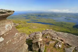 Lochs Prints: Inverpolly Nature Reserve sandstone turrets on Stac Pollaidh and view over Loch Sionascaig