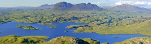 Images Dated 25th February 2008: Inverpolly Nature Reserve view from Stac Pollaidh over Loch Sionascaig, mountains