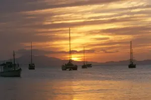 Isla Margarita / Margarita Island - sunset over boats from Juan Griego