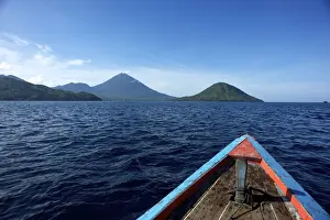 South East Asia Prints: Island of Tedore - from the sea - Spice Islands Indonesia